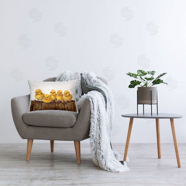 Stupell Industries George Dyachenko | Chicks On The Fence Printed Throw Pillow
