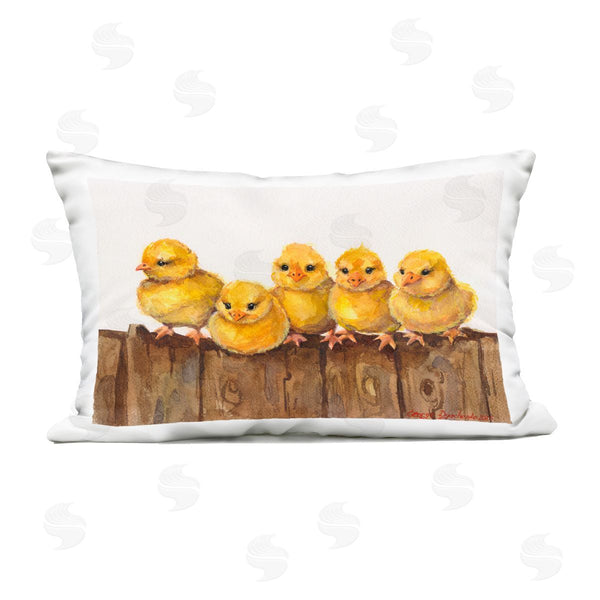 Stupell Industries George Dyachenko | Chicks On The Fence Printed Throw Pillow