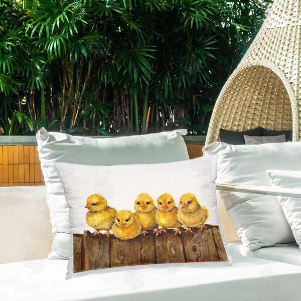 Stupell Industries George Dyachenko | Chicks On The Fence Printed Throw Pillow