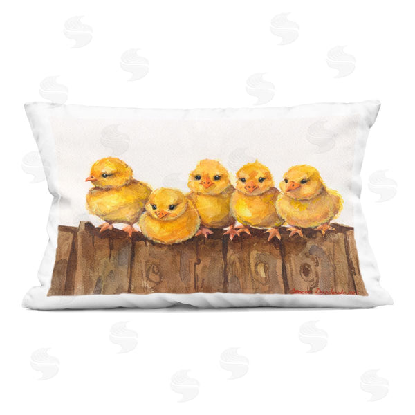stupell industries George Dyachenko | Chicks on the Fence Printed Throw Pillow