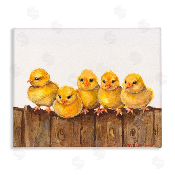 stupell industries George Dyachenko | Chicks on the Fence Wall Art