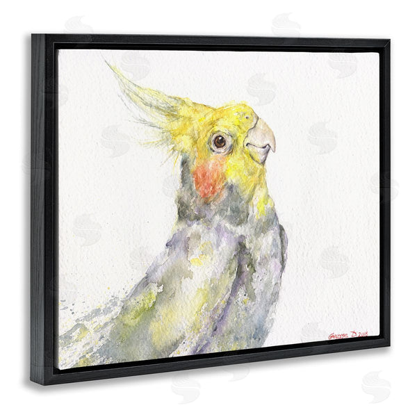 Stupell Industries George Dyachenko | Cockatiel Bird Portrait Tropical Yellow Grey Pet