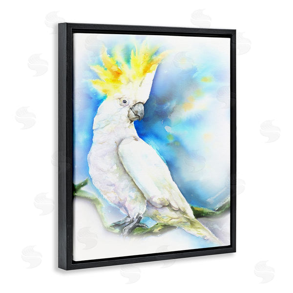 Stupell Industries George Dyachenko | Cockatoo Bird On Branch Over Vibrant Blue