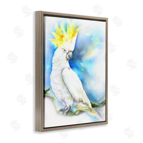 Stupell Industries George Dyachenko | Cockatoo Bird On Branch Over Vibrant Blue