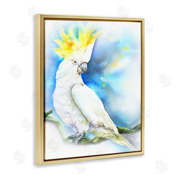 Stupell Industries George Dyachenko | Cockatoo Bird On Branch Over Vibrant Blue