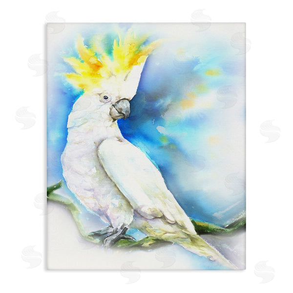 stupell industries George Dyachenko | Cockatoo Bird on Branch Over Vibrant Blue