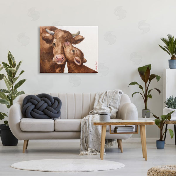 Stupell Industries George Dyachenko | Compassionate Cattle Mother & Baby Cuddle Rural Farmland Wall Art
