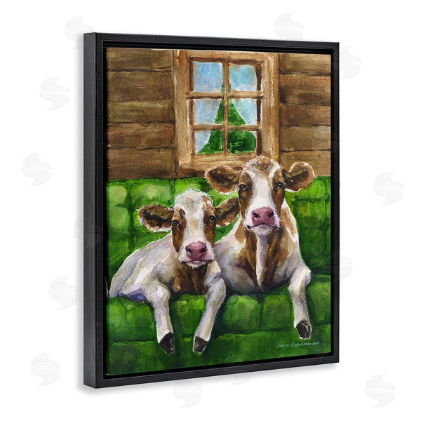 Stupell Industries George Dyachenko | Cows In Barn Cabin Wall Art