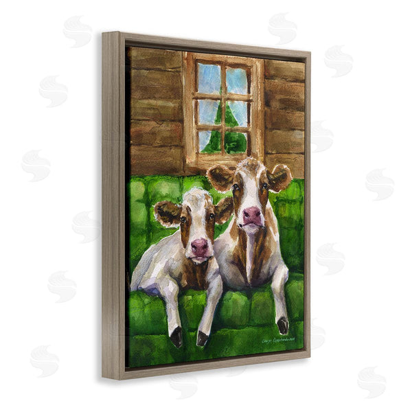 Stupell Industries George Dyachenko | Cows In Barn Cabin Wall Art