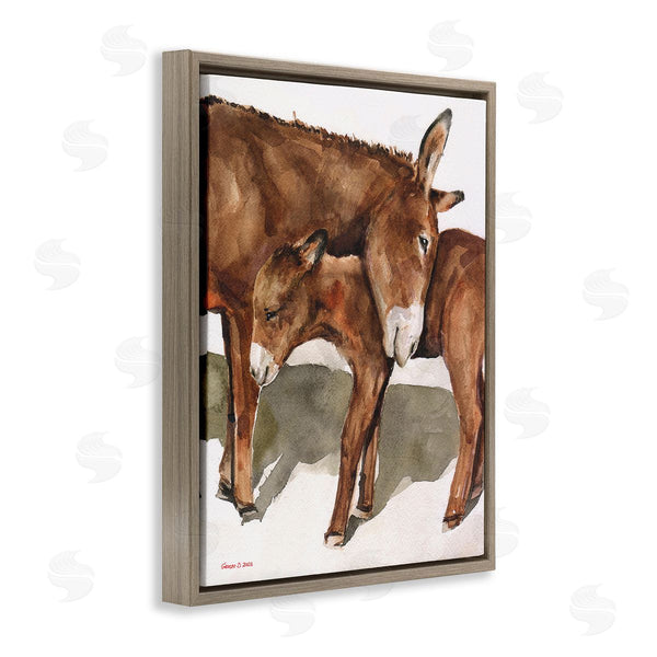 Stupell Industries George Dyachenko | Cuddling Donkey & Foal Wall Art
