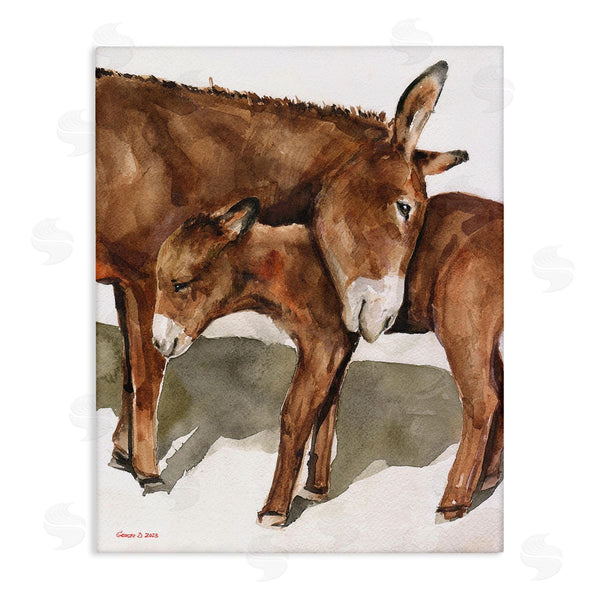 stupell industries George Dyachenko | Cuddling Donkey & Foal Wall Art