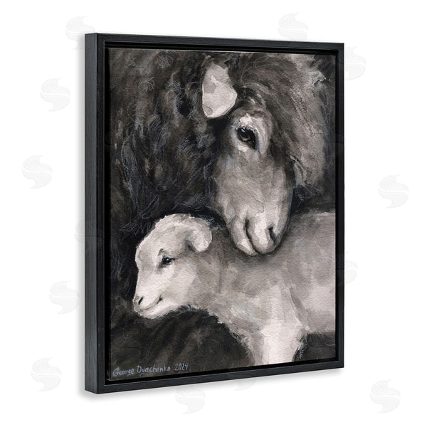 Stupell Industries George Dyachenko | Cuddling Sheep & Lamb Wall Art