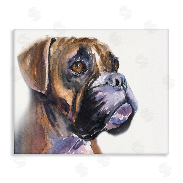 stupell industries George Dyachenko | Cute Boxer Dog Pet Portrait Minimal Brown