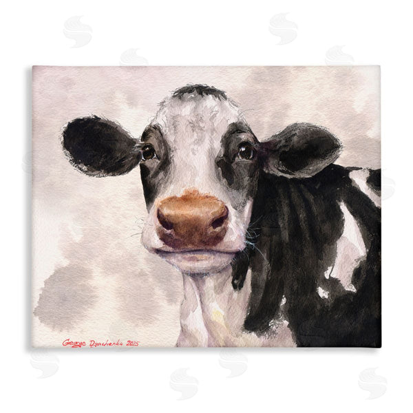 stupell industries George Dyachenko | Cute Cow with Abstract Background Wall Art