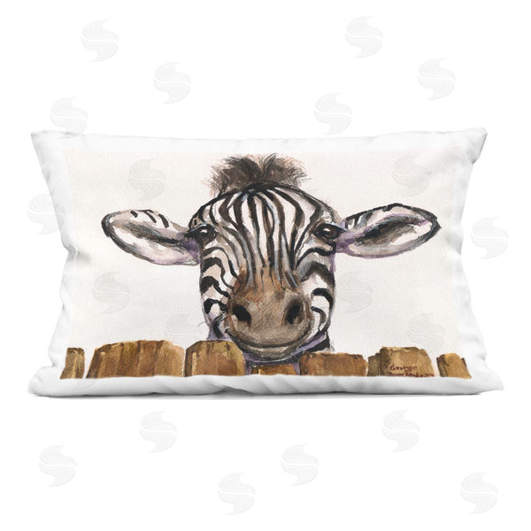 stupell industries George Dyachenko | Cute Zebra Above Fence Printed Throw Pillow