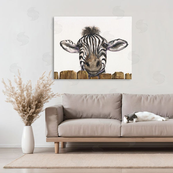 Stupell Industries George Dyachenko | Cute Zebra Above Fence Wall Art