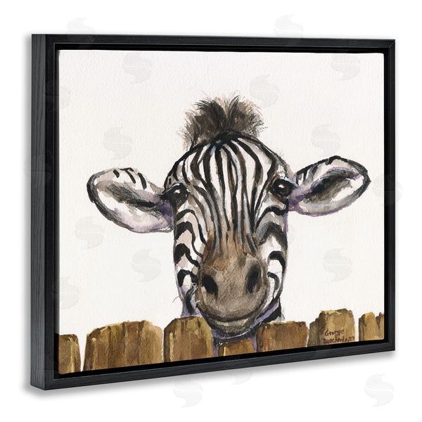Stupell Industries George Dyachenko | Cute Zebra Above Fence Wall Art