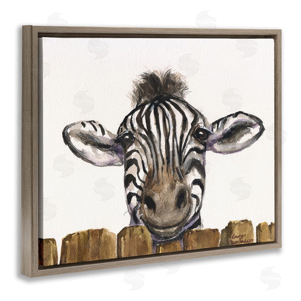 Stupell Industries George Dyachenko | Cute Zebra Above Fence Wall Art