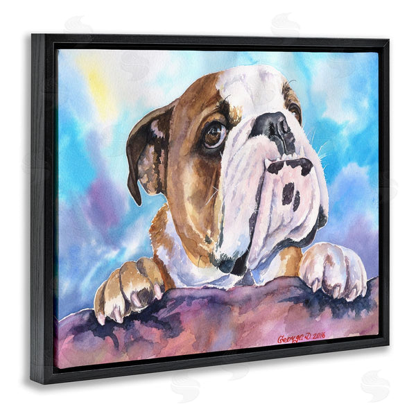 Stupell Industries George Dyachenko | English Bulldog Dog Pet Watercolor