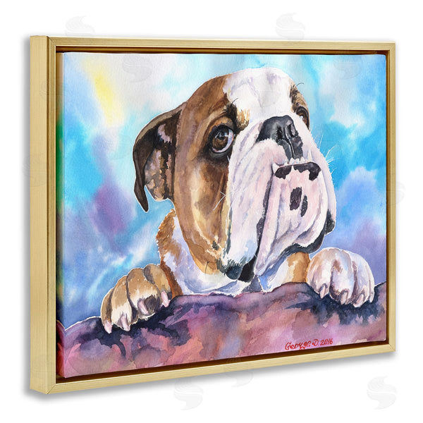 Stupell Industries George Dyachenko | English Bulldog Dog Pet Watercolor