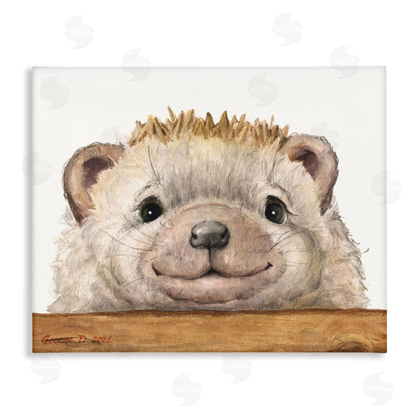 stupell industries George Dyachenko | Expressive Hedgehog Peeking Smiling Casual Animal Wall Art
