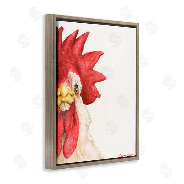 Stupell Industries George Dyachenko | Farm Rooster Close Up Portrait Big Red Bird