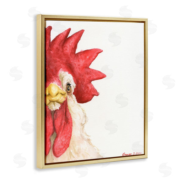Stupell Industries George Dyachenko | Farm Rooster Close Up Portrait Big Red Bird