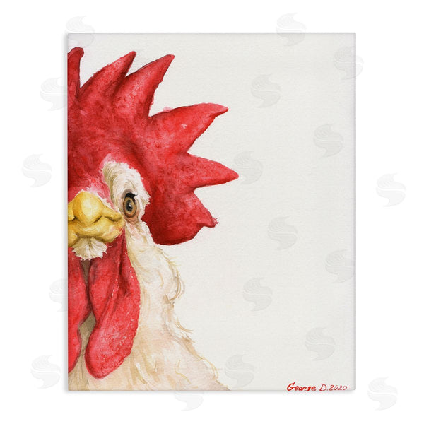 stupell industries George Dyachenko | Farm Rooster Close Up Portrait Big Red Bird