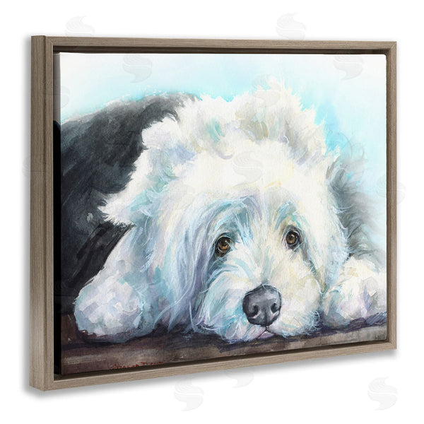 Stupell Industries George Dyachenko | Fluffy Old English Sheepdog Puppy Resting