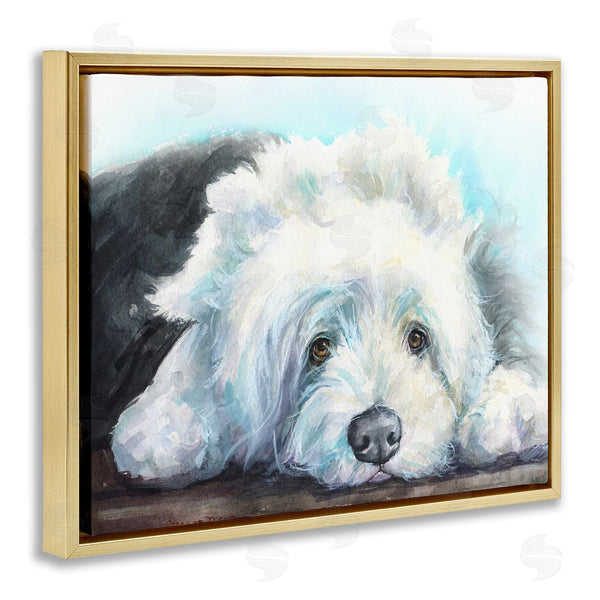 Stupell Industries George Dyachenko | Fluffy Old English Sheepdog Puppy Resting