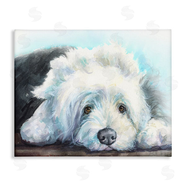 stupell industries George Dyachenko | Fluffy Old English Sheepdog Puppy Resting