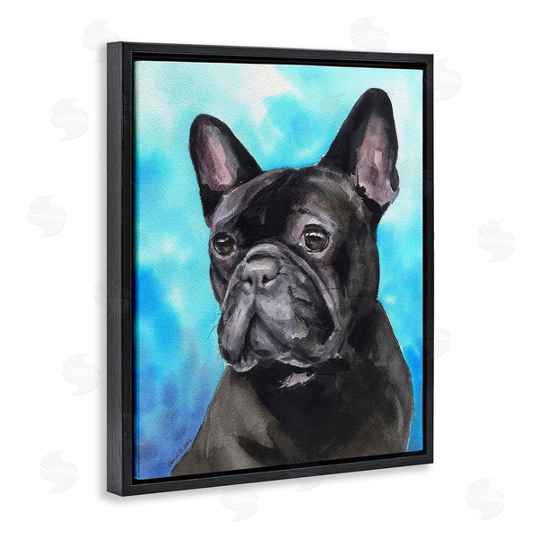 Stupell Industries George Dyachenko | French Bulldog On Blue Wall Art