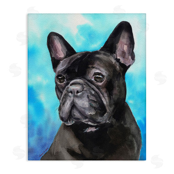 stupell industries George Dyachenko | French Bulldog on Blue Wall Art