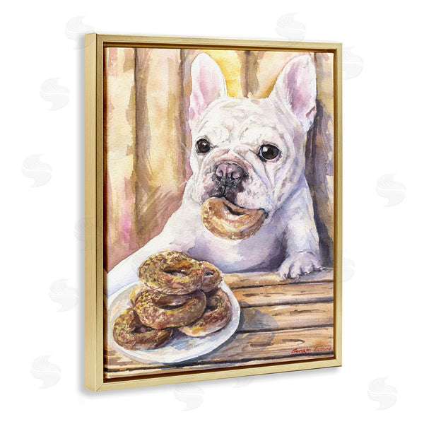Stupell Industries George Dyachenko | French Bulldog With Donuts Dessert Pet Dog