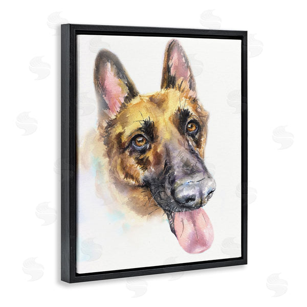 Stupell Industries George Dyachenko | German Shepard Pet Dog Tongue Out Portrait