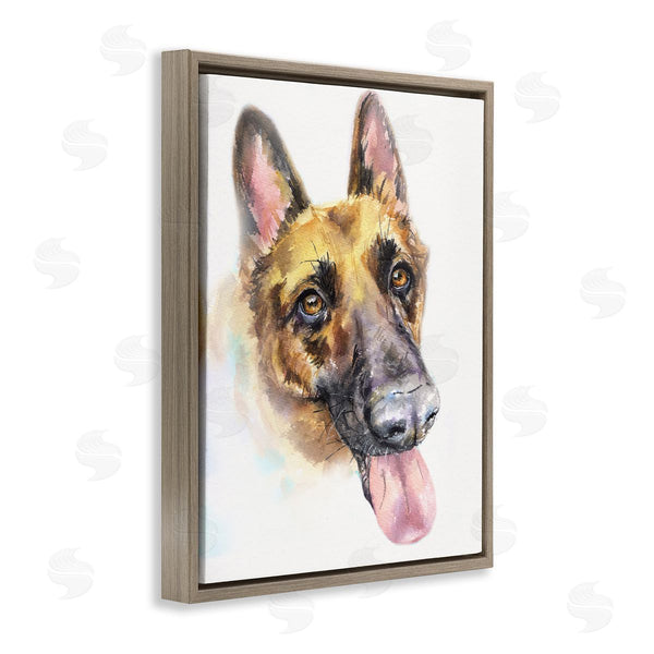 Stupell Industries George Dyachenko | German Shepard Pet Dog Tongue Out Portrait