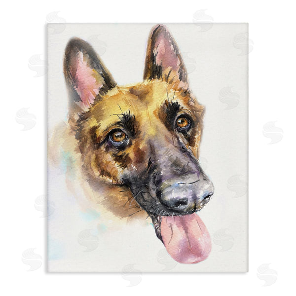 stupell industries George Dyachenko | German Shepard Pet Dog Tongue Out Portrait