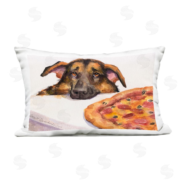 Stupell Industries George Dyachenko | German Shepherd With Pizza Printed Throw Pillow