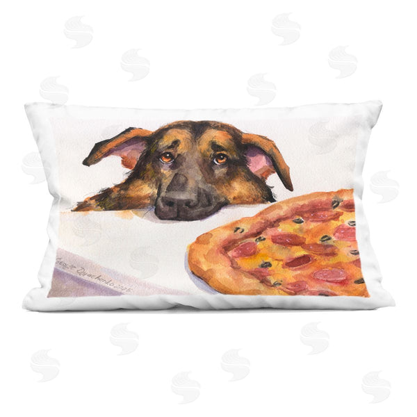 stupell industries George Dyachenko | German Shepherd with Pizza Printed Throw Pillow