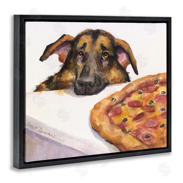 Stupell Industries George Dyachenko | German Shepherd With Pizza Wall Art