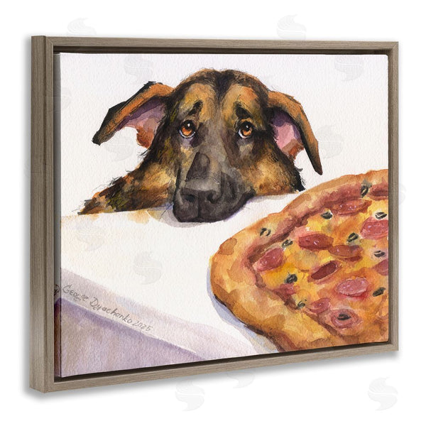 Stupell Industries George Dyachenko | German Shepherd With Pizza Wall Art