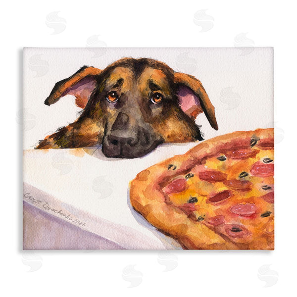stupell industries George Dyachenko | German Shepherd with Pizza Wall Art