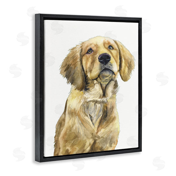 Stupell Industries George Dyachenko | Golden Retriever Puppy Portrait Soft Yellow Dog