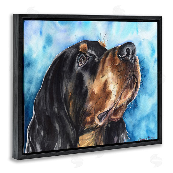 Stupell Industries George Dyachenko | Gordon Setter Dog Portrait Over Vibrant Blue