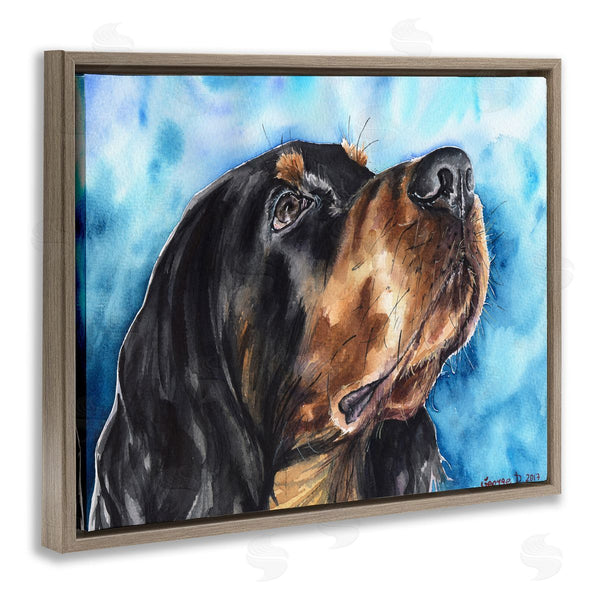 Stupell Industries George Dyachenko | Gordon Setter Dog Portrait Over Vibrant Blue