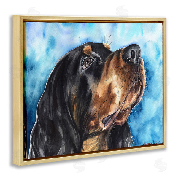 Stupell Industries George Dyachenko | Gordon Setter Dog Portrait Over Vibrant Blue