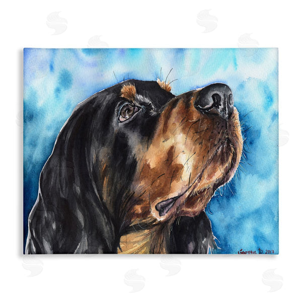 stupell industries George Dyachenko | Gordon Setter Dog Portrait over Vibrant Blue