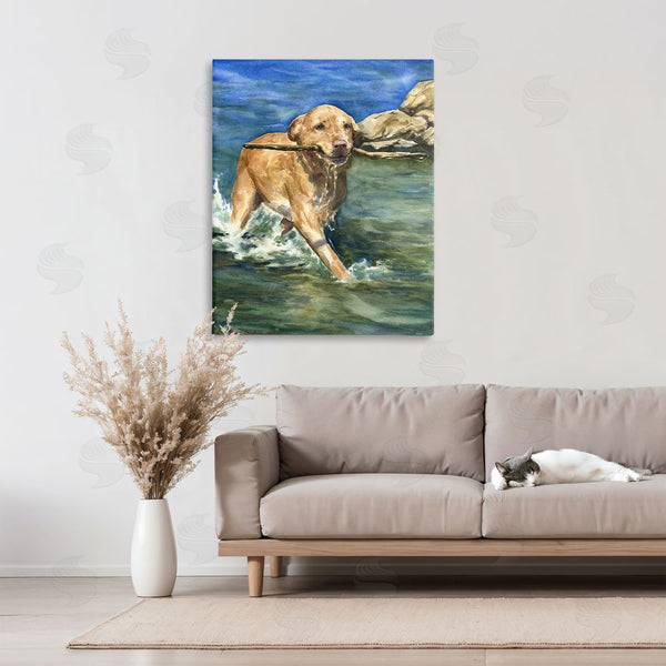 Stupell Industries George Dyachenko | Happy Labrador With Stick Wall Art