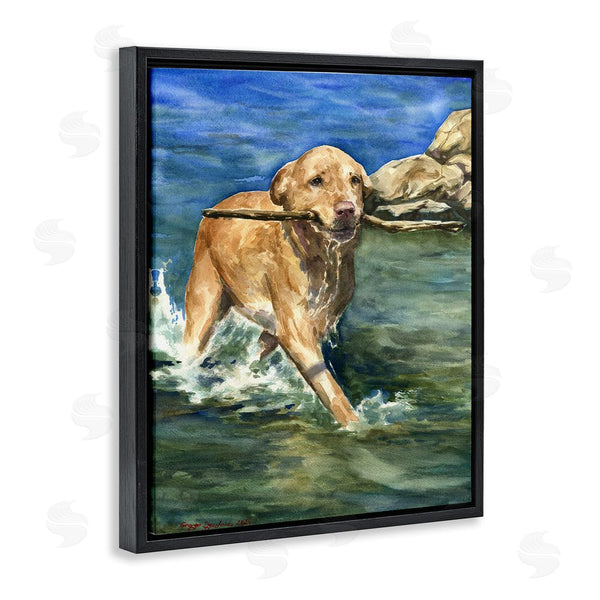 Stupell Industries George Dyachenko | Happy Labrador With Stick Wall Art
