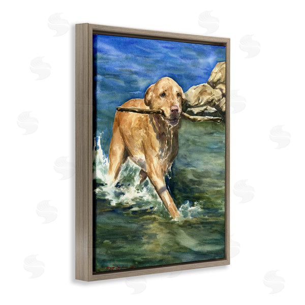 Stupell Industries George Dyachenko | Happy Labrador With Stick Wall Art